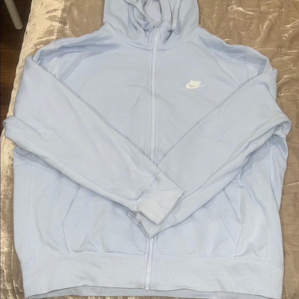 Nike Light Blue Zip Up Hoodie